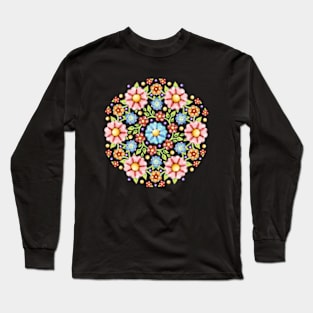 Millefiori Floral Flower Crown Long Sleeve T-Shirt